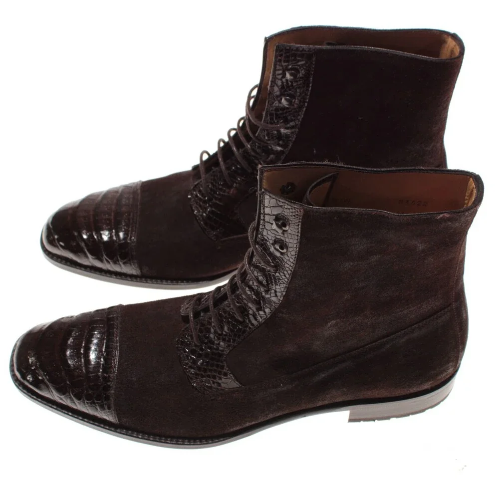 Mezlan NWB Sabino Lace Up Boots Size 9 US in Brown Leather
